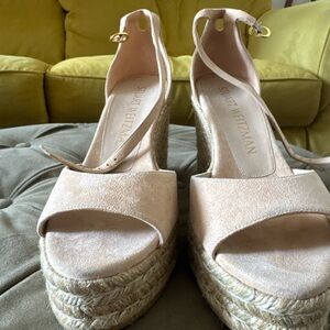 Stuart Weitzman Tan Espadrille Wedges